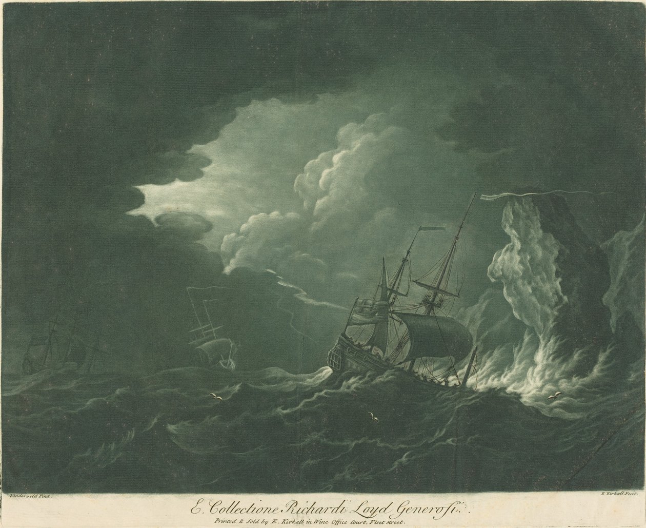 Scéna přepravy ze sbírky Richarda Lloyda od Elisha Kirkall after Willem van de Velde the Elder