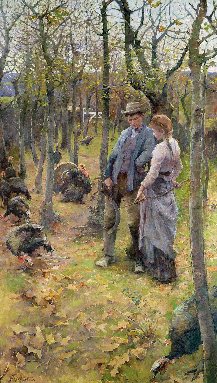 The Edge of the Woods, exh.1894 od Elizabeth Adela Stanhope Forbes