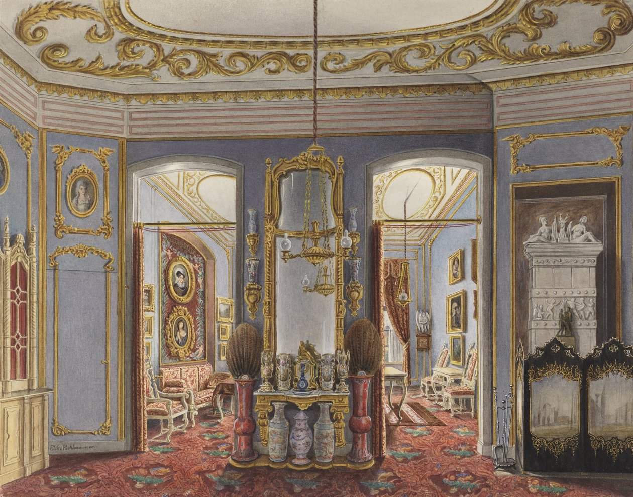 Byty královny Alžběty Pruské, palác Charlottenburg, Berlín od Elizabeth Pochhammer