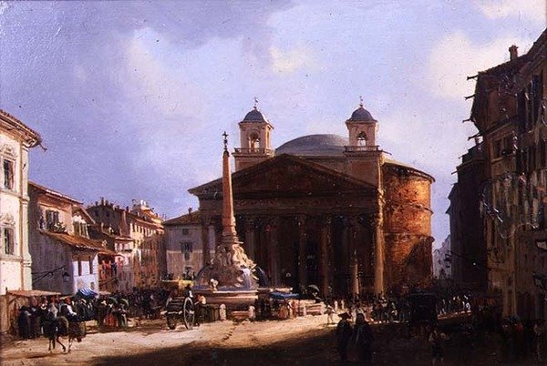 Pantheon, Řím (olej na panelu) od Elizabeth Hunter Blair