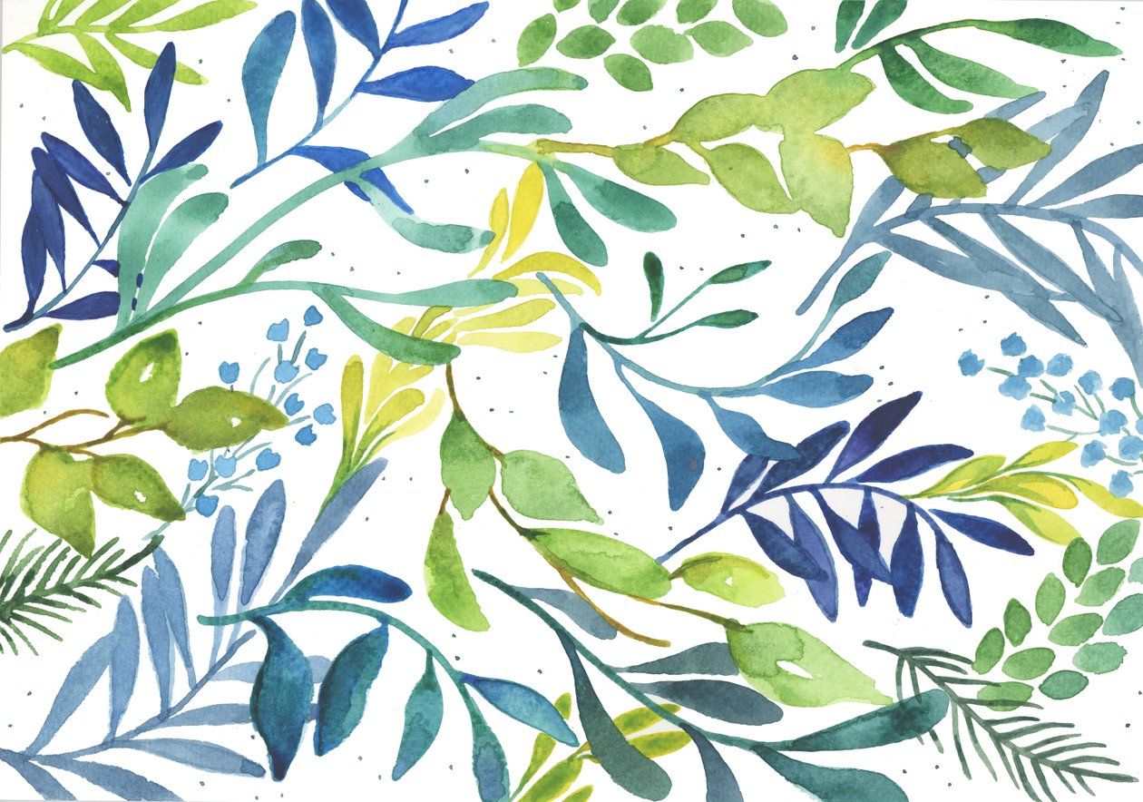 Foliage Medley, 2018 (akvarel) od Elizabeth Rider