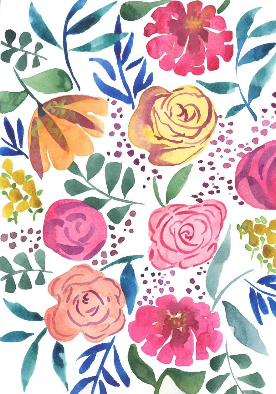 Rose Medley, 2018 (akvarel) od Elizabeth Rider