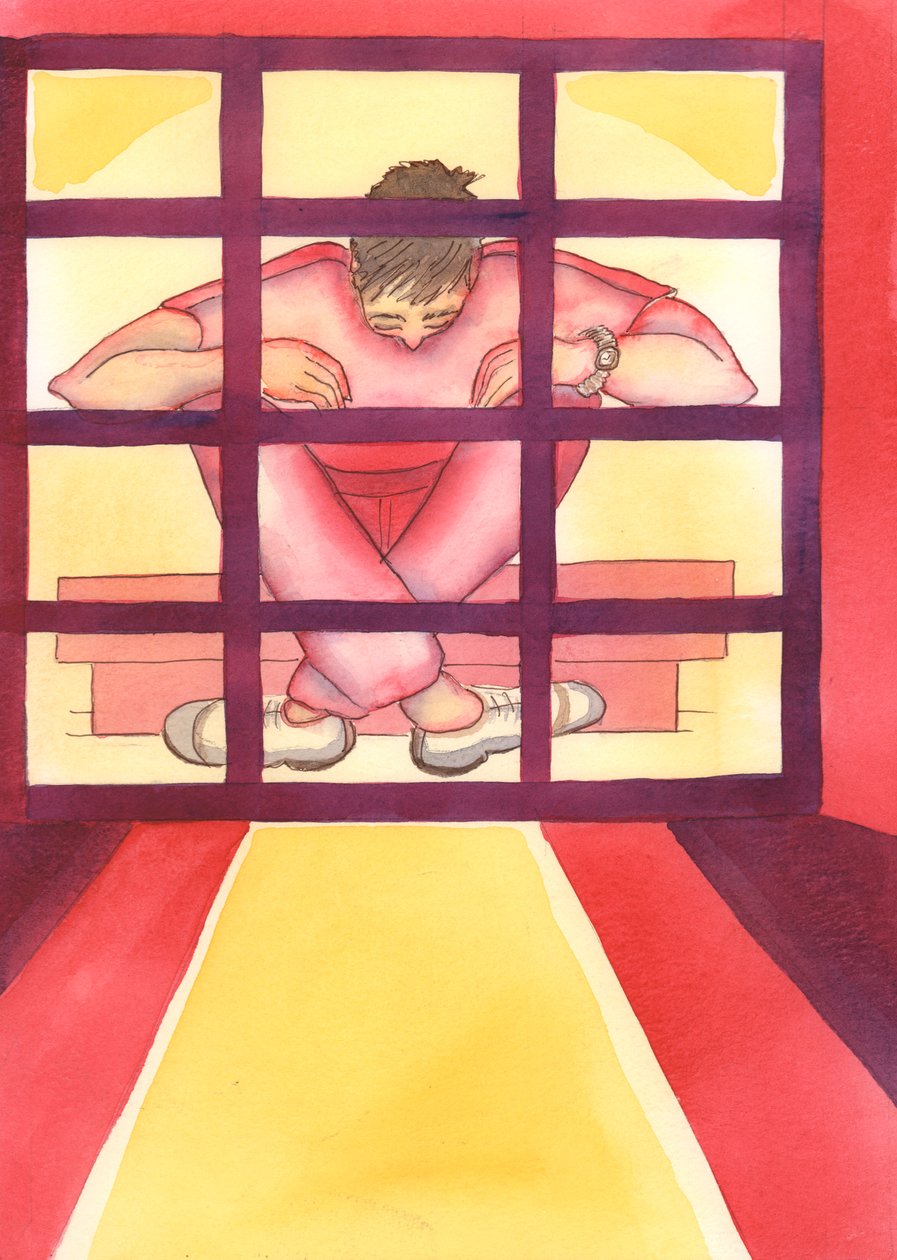 Člověk uvězněný v hříchu je jako vězeň v kleci s klíčem uvnitř, 2004 (bez papíru) od Elizabeth Wang