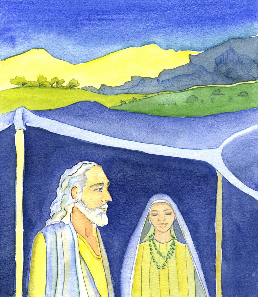 Abraham a Sarah, 2001 (bez papíru) od Elizabeth Wang