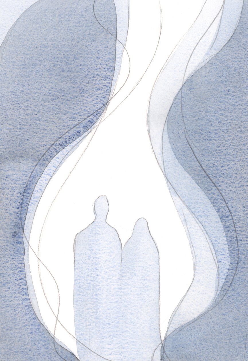 Když jsem se modlil, ve společenství s Kristem a Jeho Matkou, můj malý plamen modlitby byl součástí velkého plamene, ascendent., 2001 (bez papíru) od Elizabeth Wang