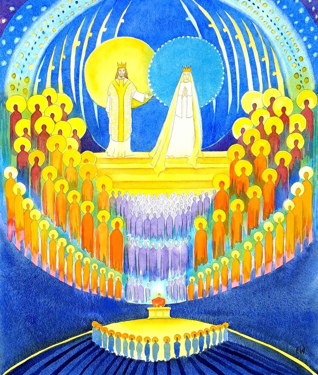 Na mši jsme sjednoceni s celou společností Nebe, 2001 (bez papíru) od Elizabeth Wang