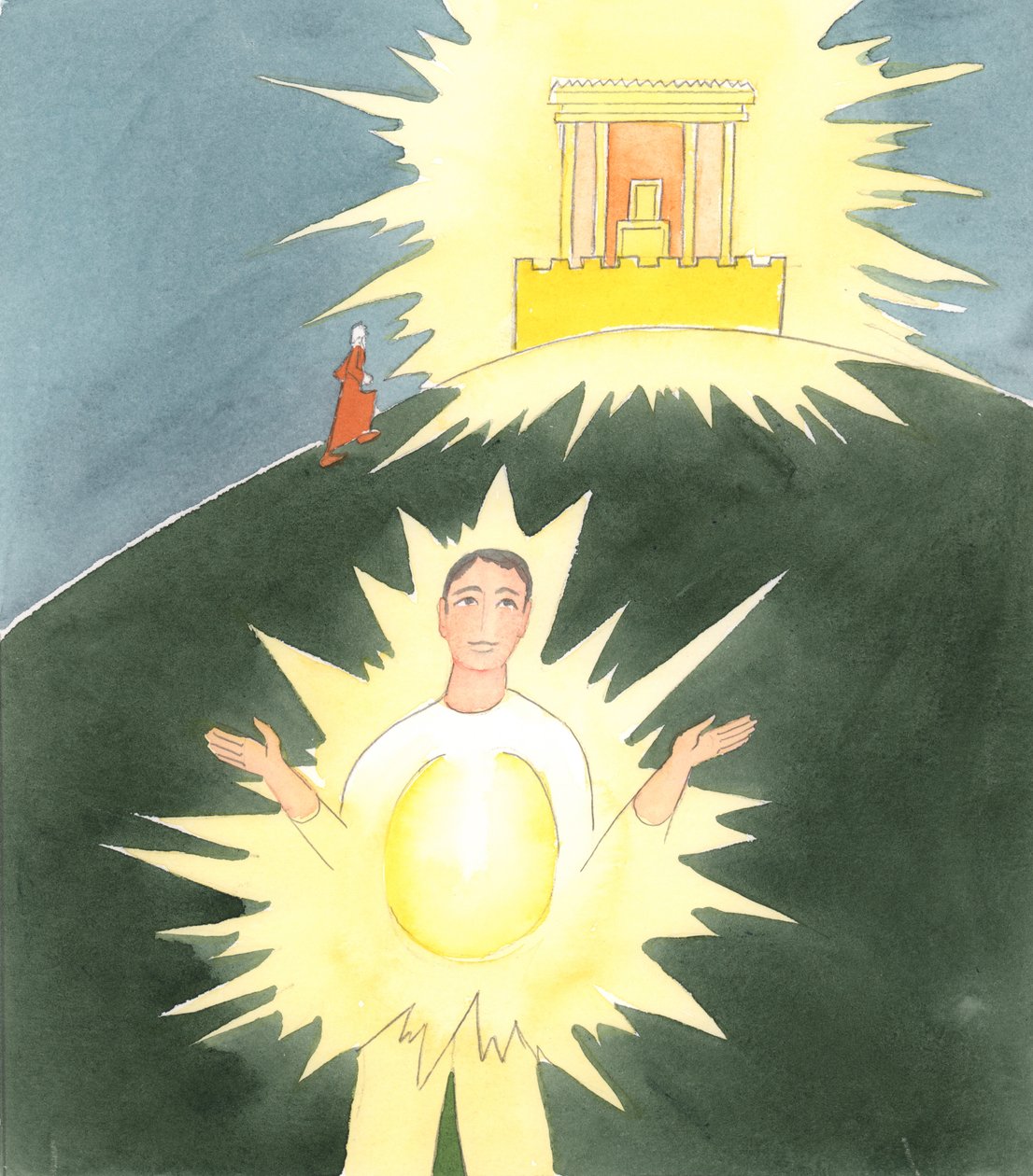 Před Kristem museli lidé jít do jeruzalémského chrámu, aby byli tam, kde Bůh sestoupil zvláštním způsobem, 2004 (bez papíru) od Elizabeth Wang