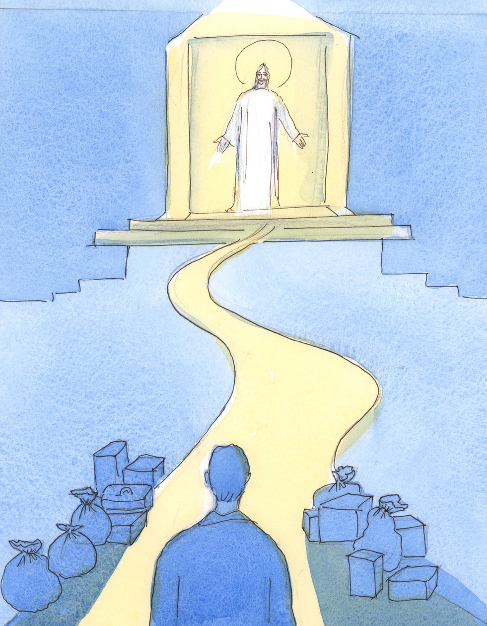 Kristus na nás čeká ve svatostánku, jako by u ‚Dveře‘ do nebe, 2004 (bez papíru) od Elizabeth Wang
