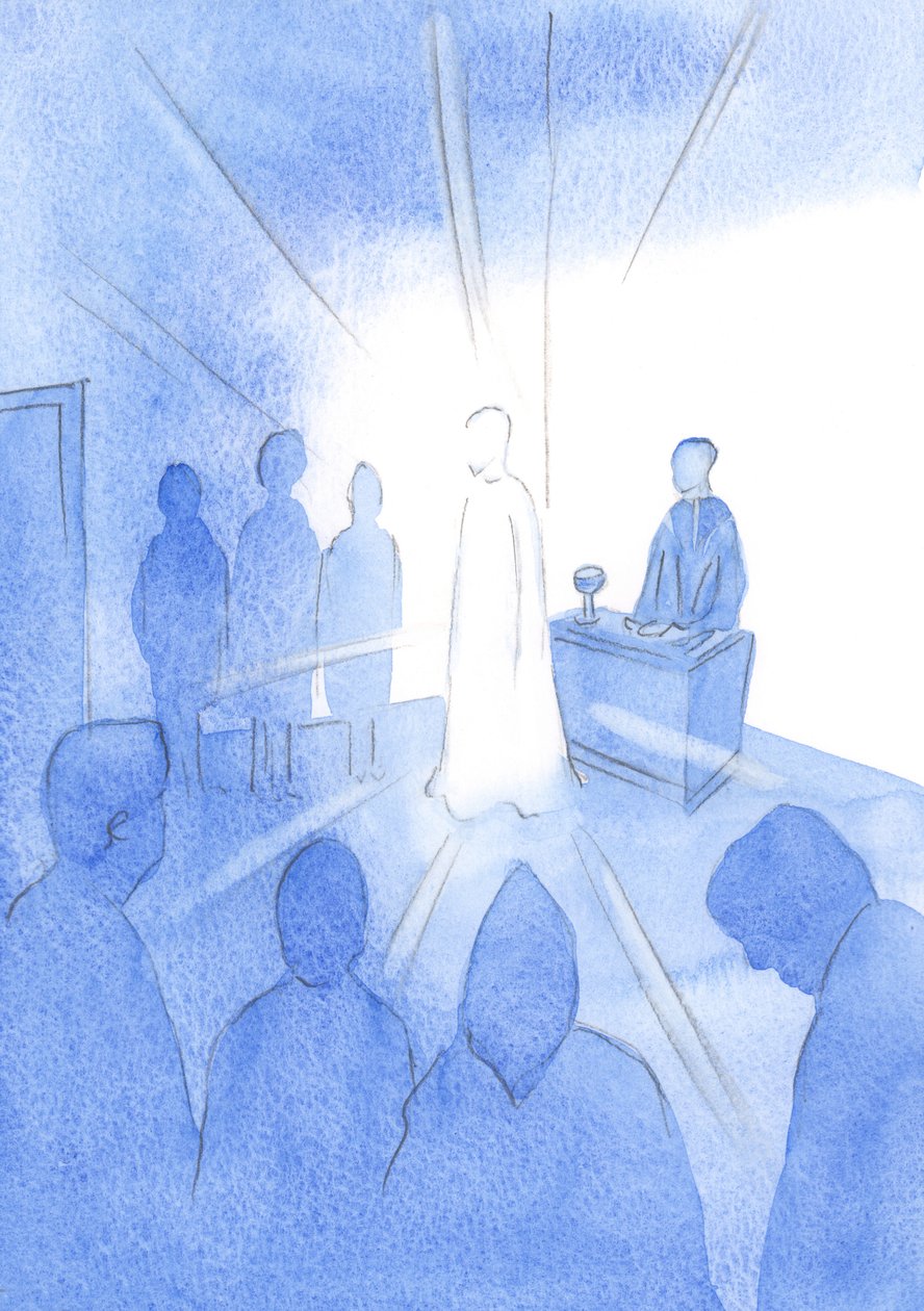 Kristus mi ukázal, jak málokdo říká „vítejte“ s nějakou pravdou. Jak málo lidí mu při přijímání odhalí svá srdce., 2001 (bez papíru) od Elizabeth Wang