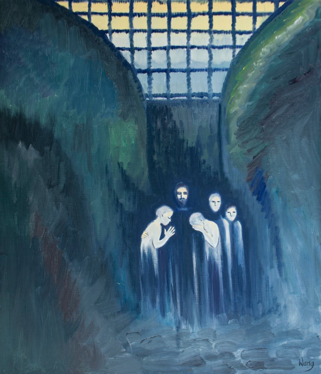 Kristus Ukřižovaný je zvláště blízký všem, kteří pro něj trpí, 2000 (olej na palubě) od Elizabeth Wang