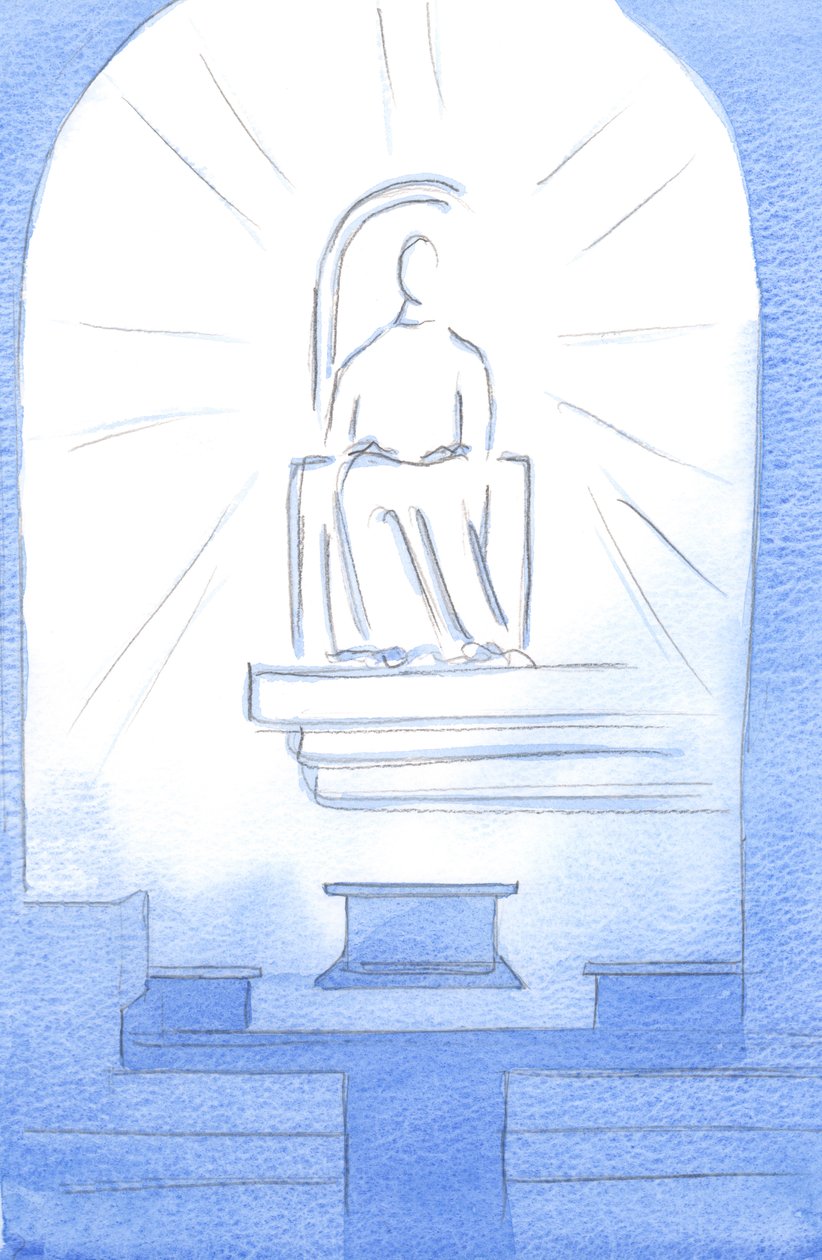 Kristus seděl na nebeském trůnu v naší svatyni. Kristus, náš Bůh, je hoden utrpení, které neseme z lásky k Němu, 2002 (bez papíru) od Elizabeth Wang