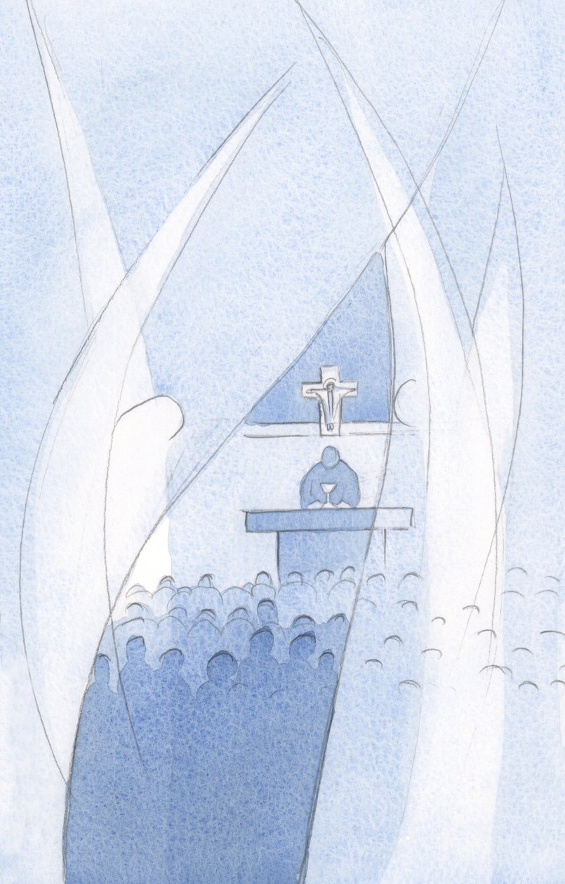 Každý svatý anděl strážný poslouchá Kristovu vůli tím, že ctí toho, koho Kristus žádá, aby hlídal., 2001 (bez papíru) od Elizabeth Wang