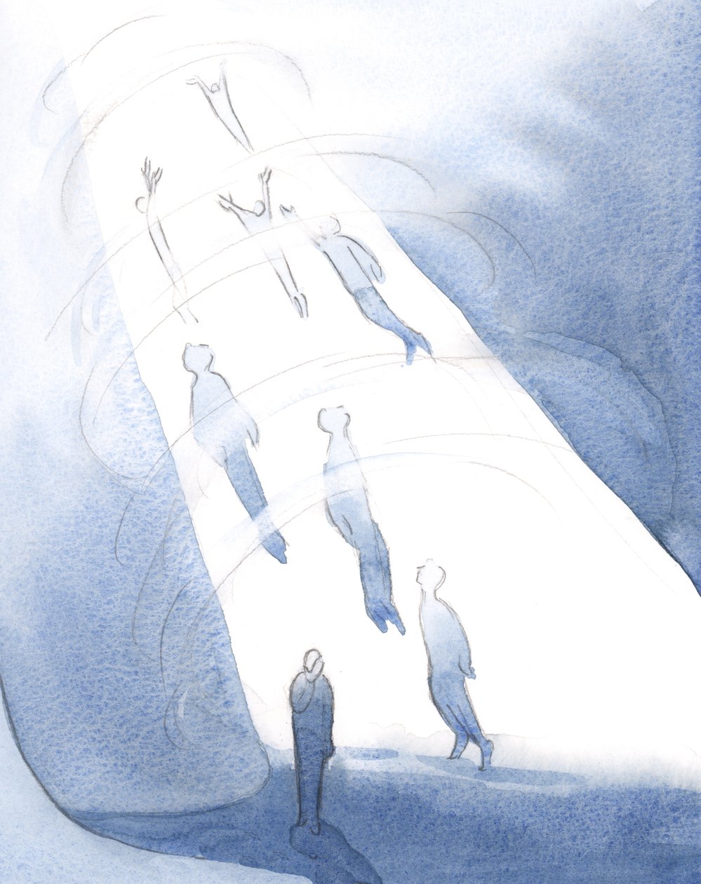 Bůh po smrti vtahuje do své blaženosti ty, kteří dokážou snést jas slávy, zatímco ti, kteří jsou stále pohlceni hanbou, čekají níže., 2001 (bez papíru) od Elizabeth Wang