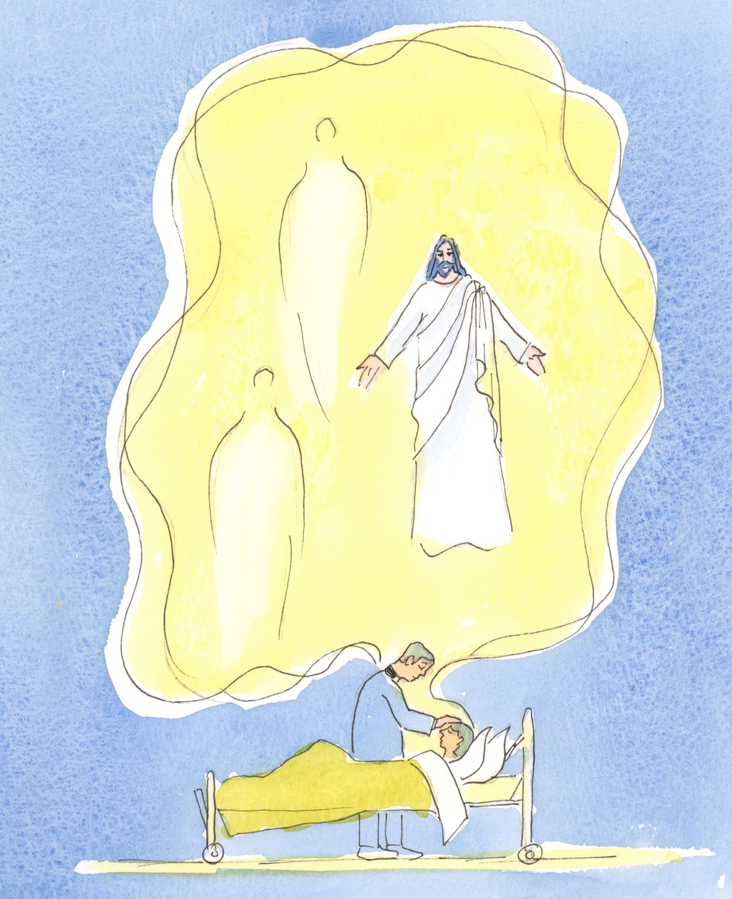 Božím darem pro nemocné je sám Ježíš Kristus s Otcem a Duchem svatým, jeden Bůh - při práci v této svátosti, 2004 (bez papíru) od Elizabeth Wang