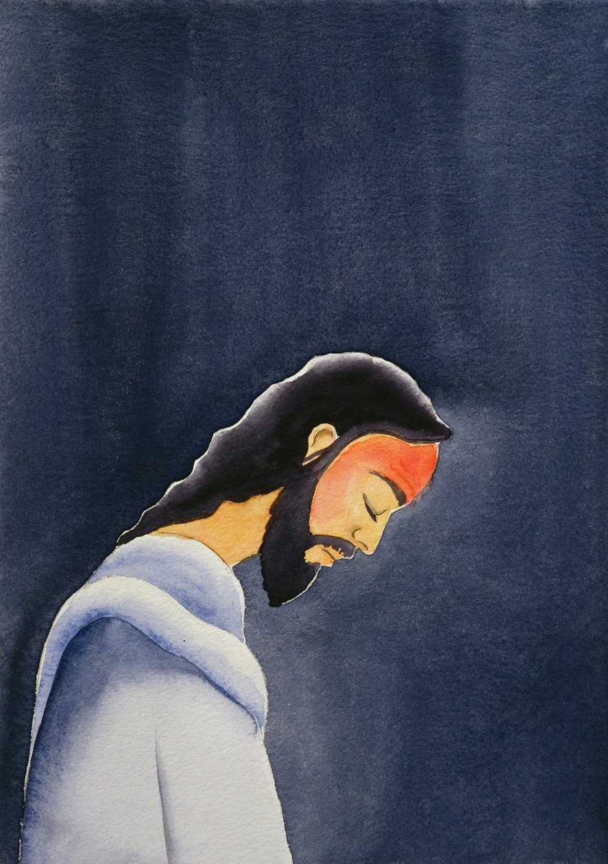 Ve své agónii se Ježíš v Getsemanech modlí ke svému Otci, 2006 (bez papíru) od Elizabeth Wang