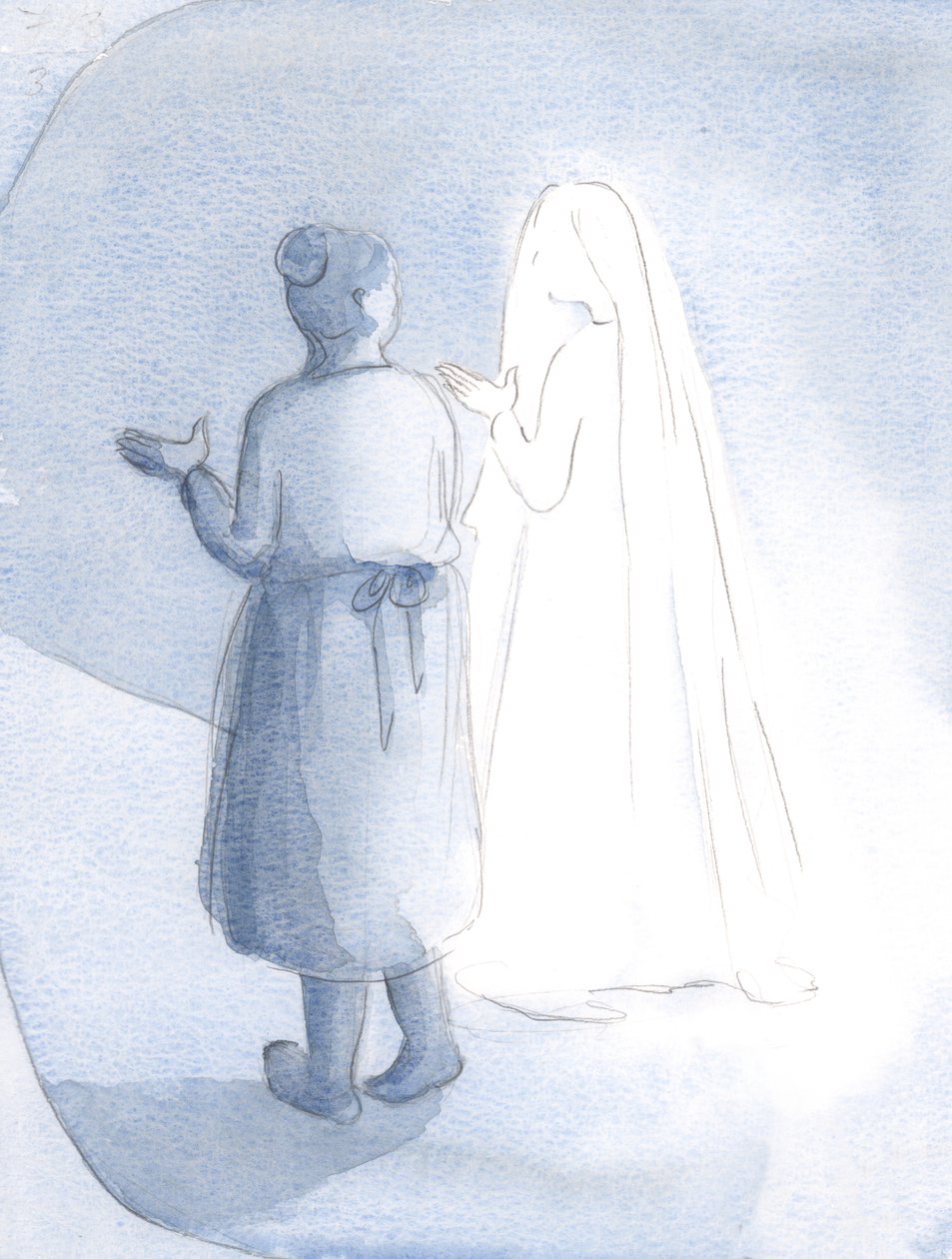 Zdálo se, že my dvě ženy jdeme bok po boku, když jsem svěřil další do její péče, 2000 (bez papíru) od Elizabeth Wang