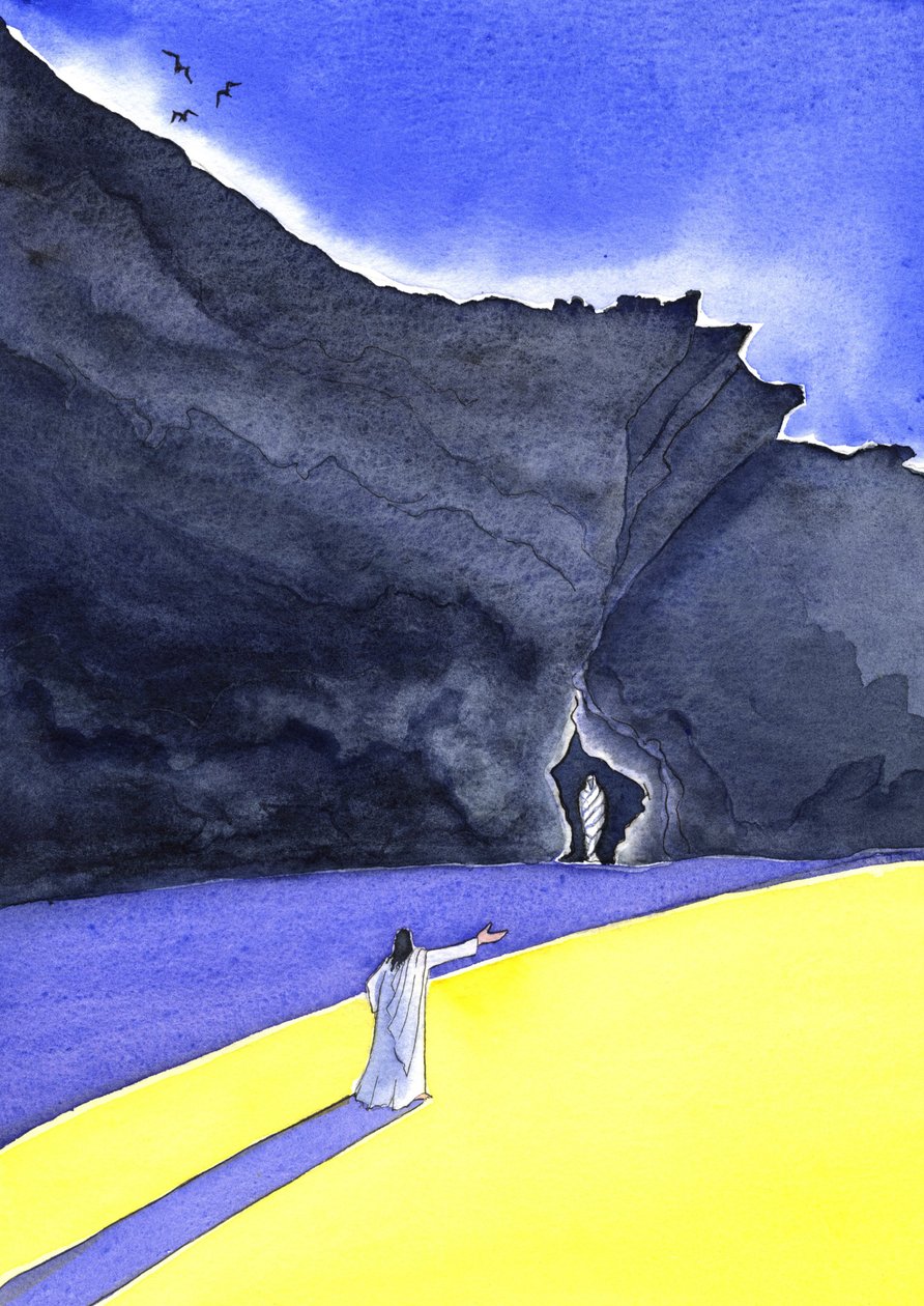 Ježíš probouzí Lazara k životu, 2001 (bez papíru) od Elizabeth Wang