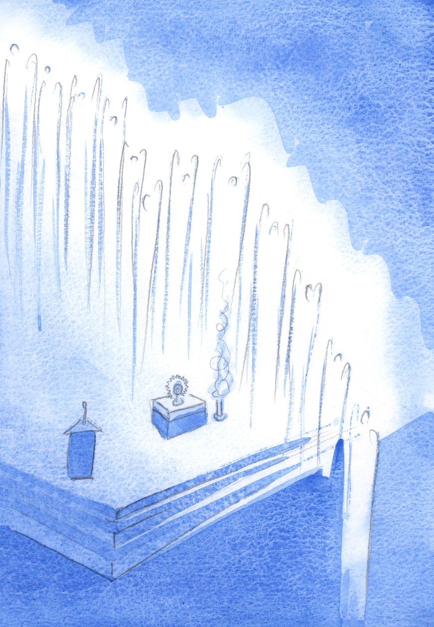 Svatí andělé tvořili čestnou stráž z výšin kostela - v tiché adoraci Krista, na výstavě, 2002 (bez papíru) od Elizabeth Wang