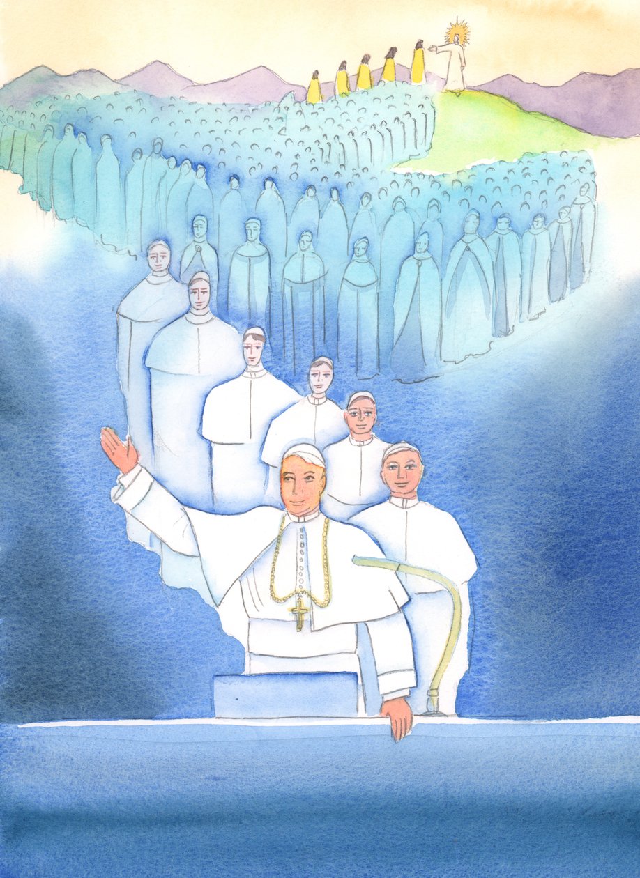 Papež, římský biskup, je hlavním biskupem a středobodem jednoty v církvi, 2004 (w/c na papíře) od Elizabeth Wang