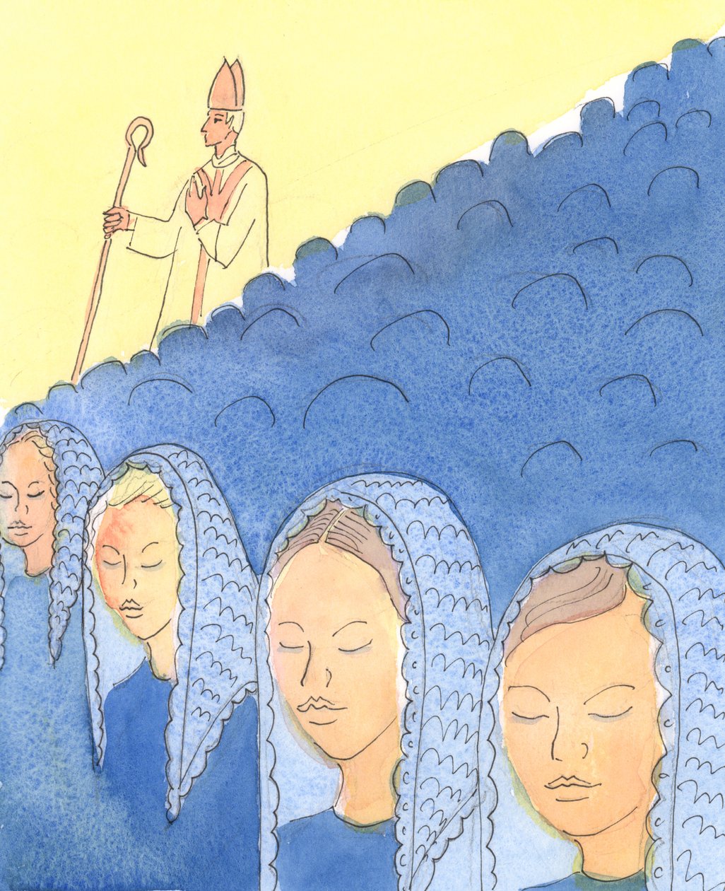 Zakrytí a odkrytí hlavy je pro Bishops důležité, 2004 (bez papíru) od Elizabeth Wang