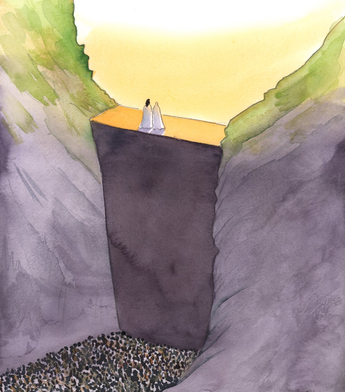 Zeď hříchu, která nás odděluje od Boha, převyšuje pouze Kristus, který stojí se svou matkou. On jediný nám může pomoci dosáhnout Glory of Heaven, 2002 (bez papíru) od Elizabeth Wang