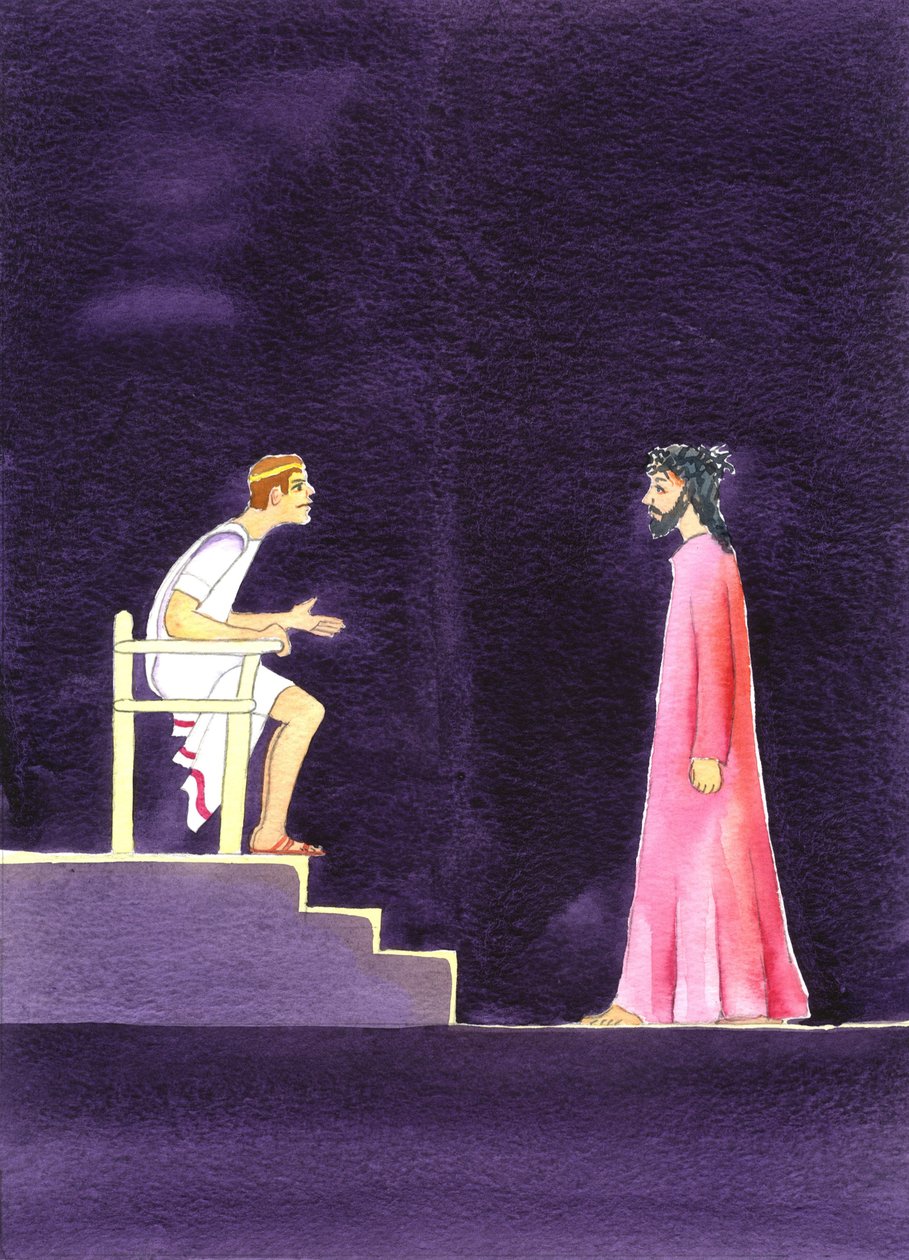 "Co je Pravda?" řekl Pilát Ježíši, 2001 (bez papíru) od Elizabeth Wang