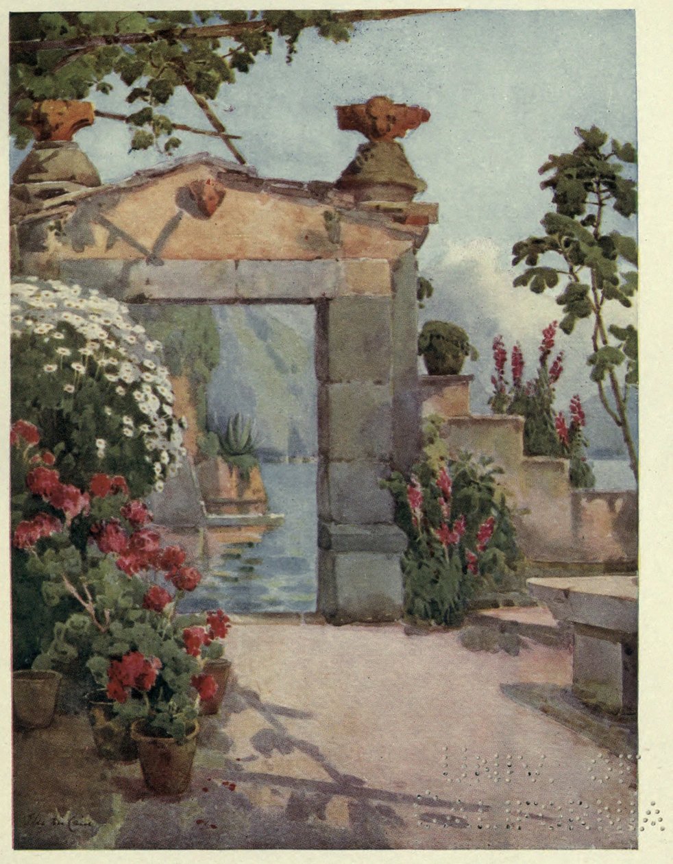 Dveře u Varenny, Lago di Como, Ilustrace z „Italských jezer“ od Richarda Bagota od Ella Du Cane