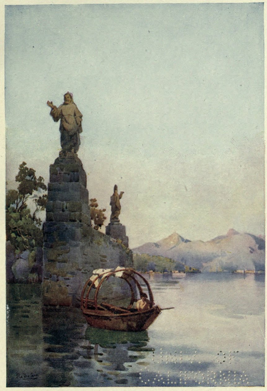 Vchod do vily Arconati, Lago di Como, ilustrace z „Italských jezer“ od Richarda Bagota od Ella Du Cane