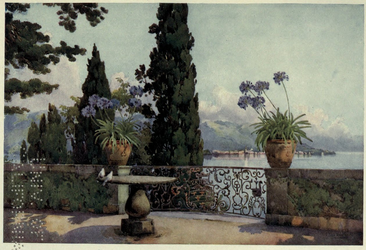 Pallanza z Isola Bella, Lago Maggiore, Ilustrace z „Italských jezer“ od Richarda Bagota od Ella Du Cane
