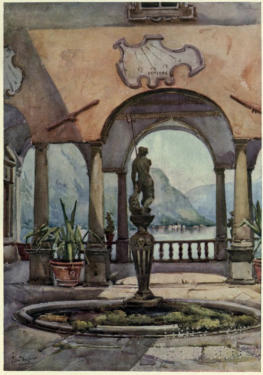 Lodžie, Villa Pliniana, jezero di Como, ilustrace z 
