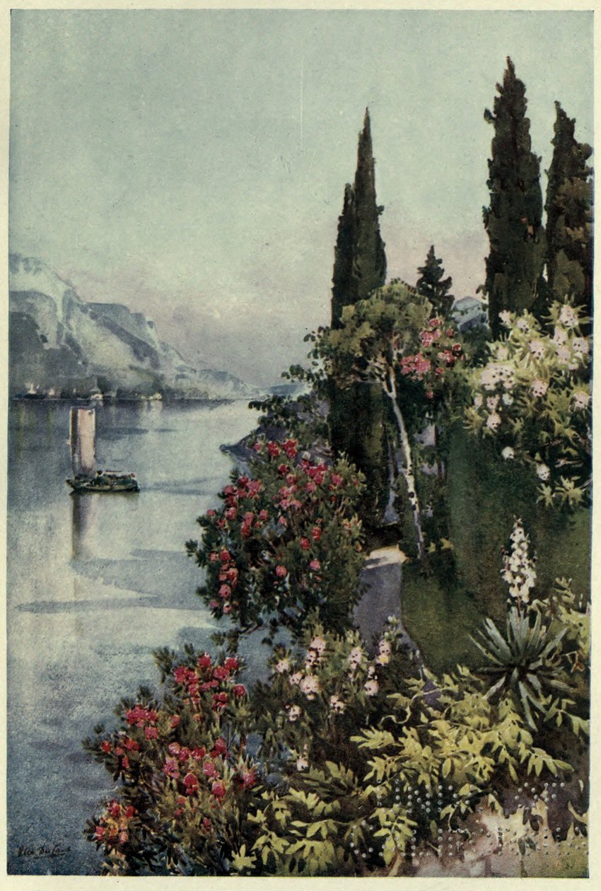 Villa Giulia, jezero Como, ilustrace z 