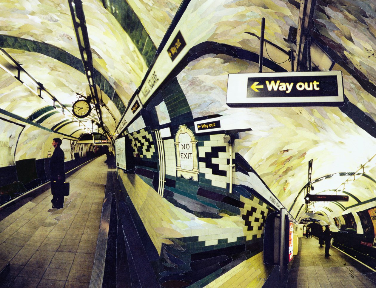 Way Out (Russell Square) 1998 (papírová mozaiková koláž) od Ellen Golla