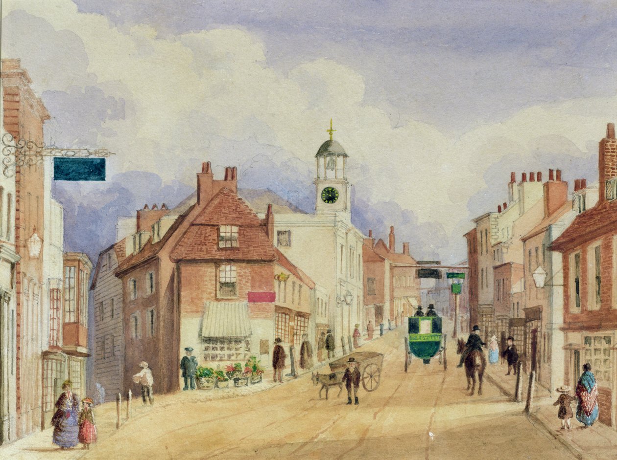 Croydon High Street, cca 1850-55 od Ellen Keen