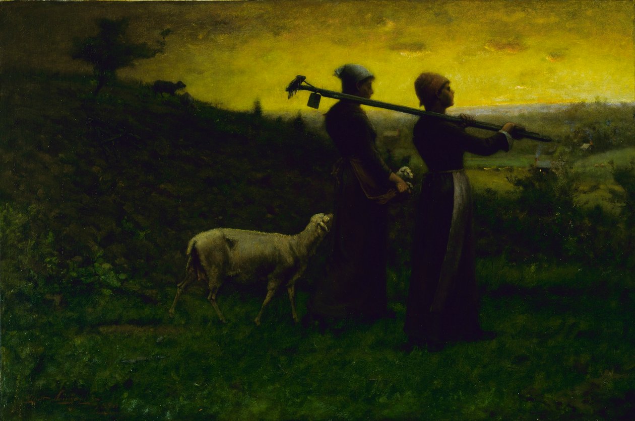 Přivádění narozeného jehněte domů od Elliott Daingerfield