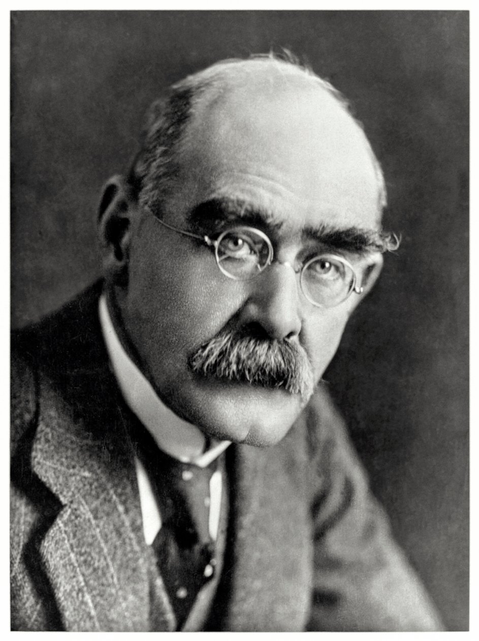 Rudyard Kipling (1865-1936) anglický spisovatel, kterého si nejvíce zapamatovaly básně „Just So Stories“ a „The Jungle Book“. od Elliott and Fry Photography Studio