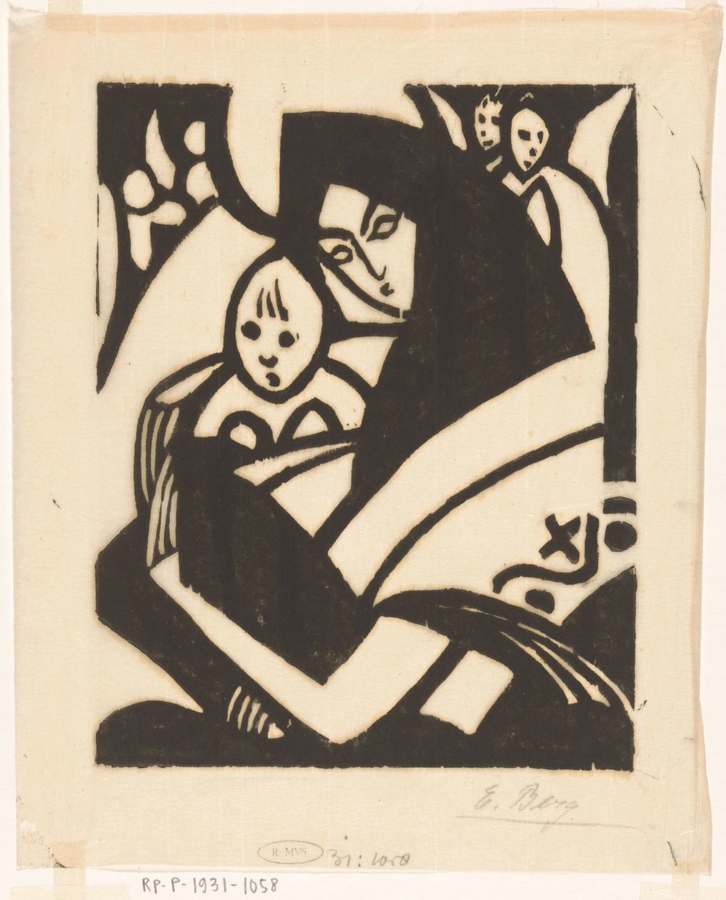 Madonna s dítětem proti tváři Matka s dítětem od Else Berg (signed by artist)