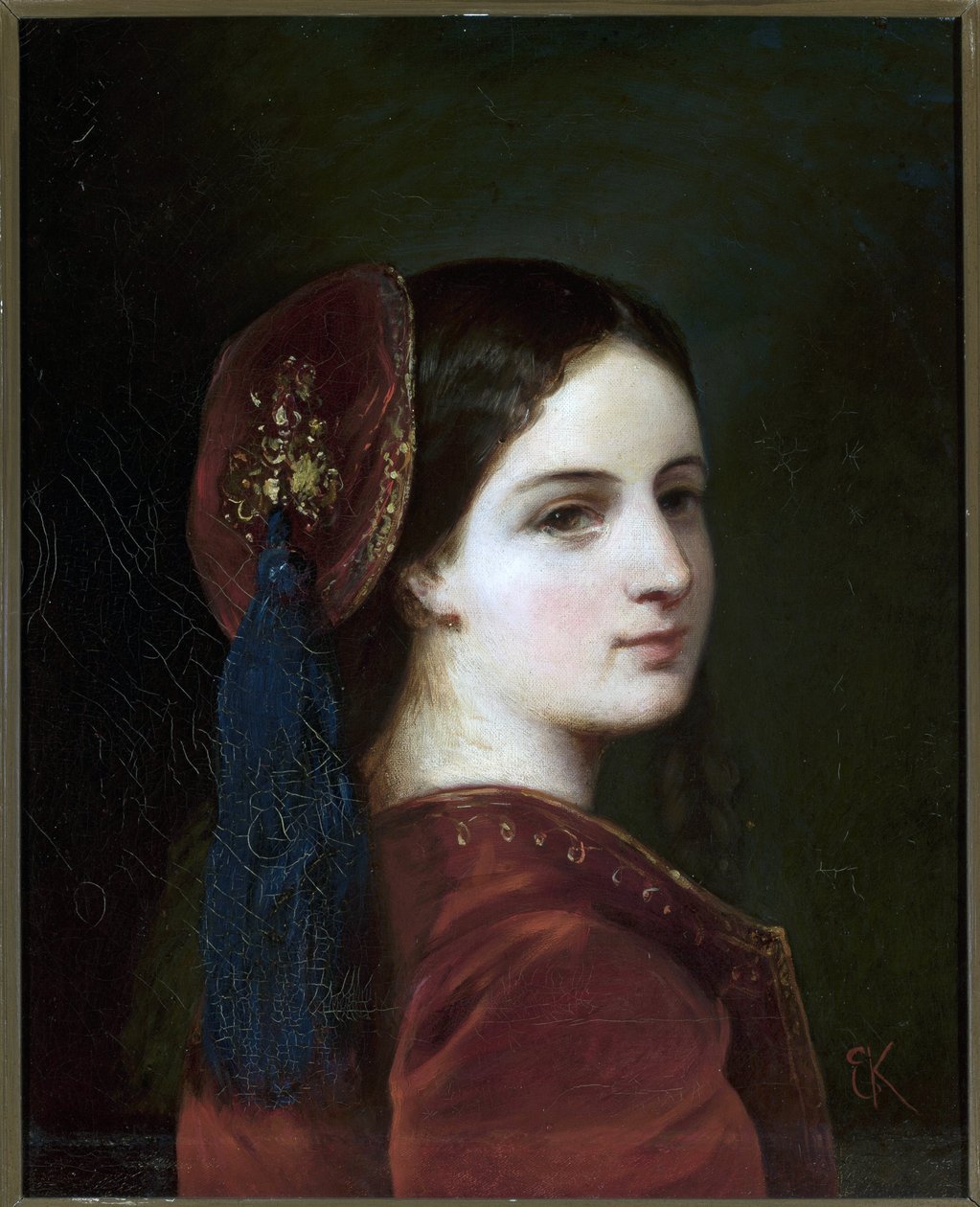 Portrét hraběnky Katarzyny Potocké (1825-1907), rozené Branické - Elzbiety Krasinské (1820-1876). Olej na plátně od Elzbieta Krasinska
