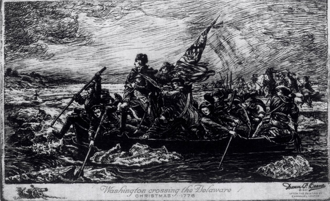 Washington překračuje Delaware, Vánoce 1776, cca 1931 od Emanuel Gottlieb Leutze