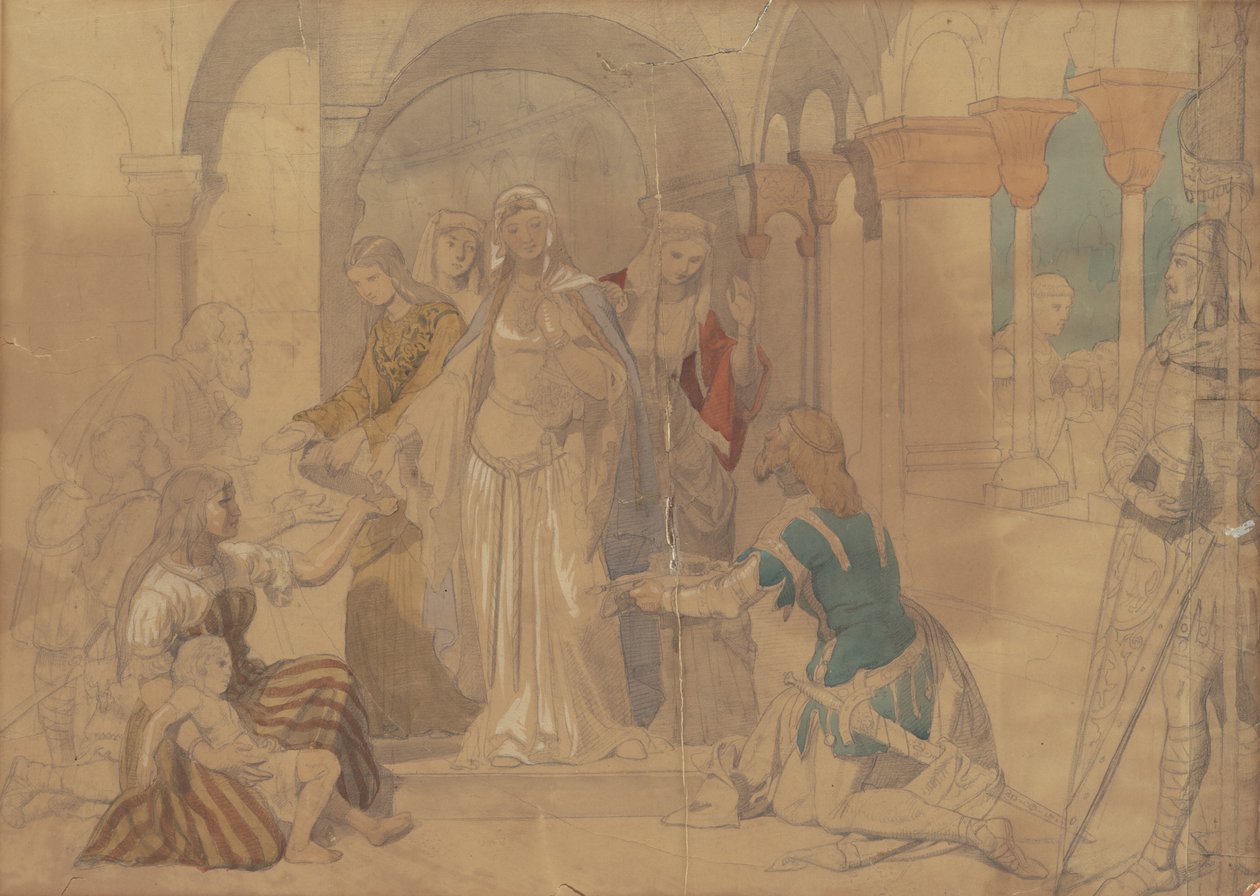 Studie kurtizán od Emanuel Gottlieb Leutze