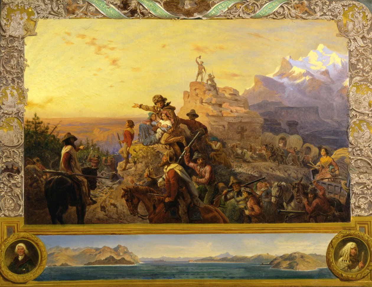 Nástěnná studie Westward the Course of Empire Takes Its Way, Kapitol USA, 1861. od Emanuel Gottlieb Leutze