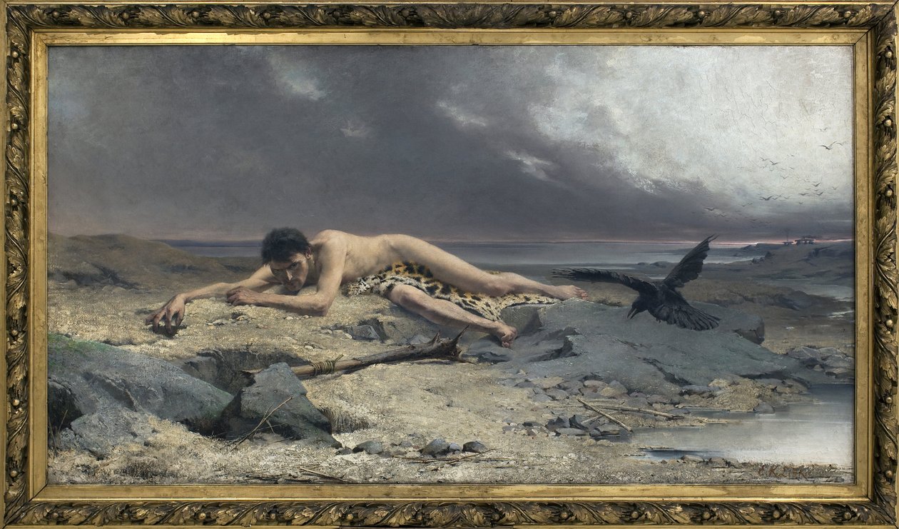 Kain. Obraz Emanuela Krescenca Lišky (1852-1903), olej na plátně od Emanuel Kresenc Liska