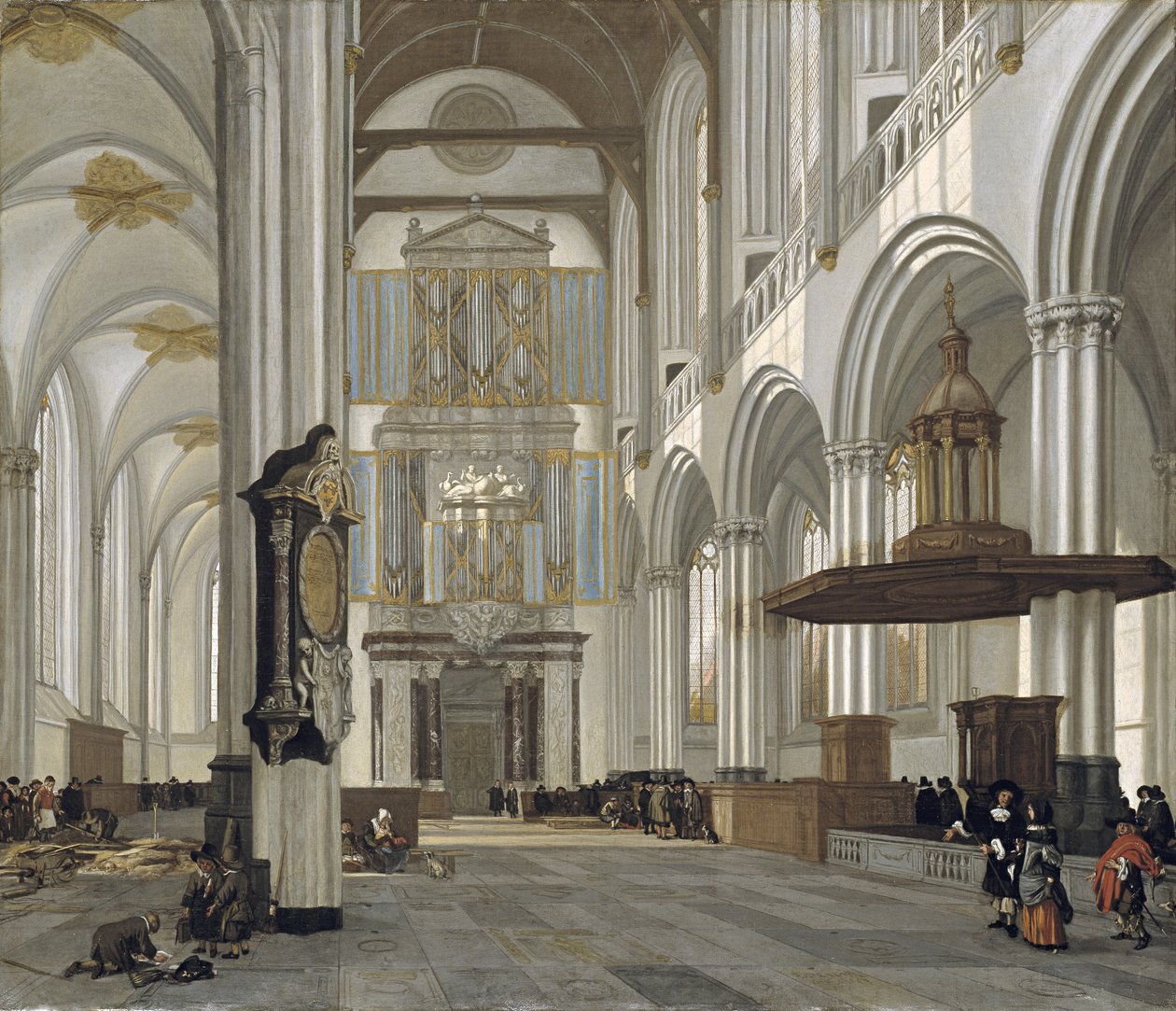 Interiér Nieuwe Kerk, Amsterdam, 1657 od Emanuel de Witte