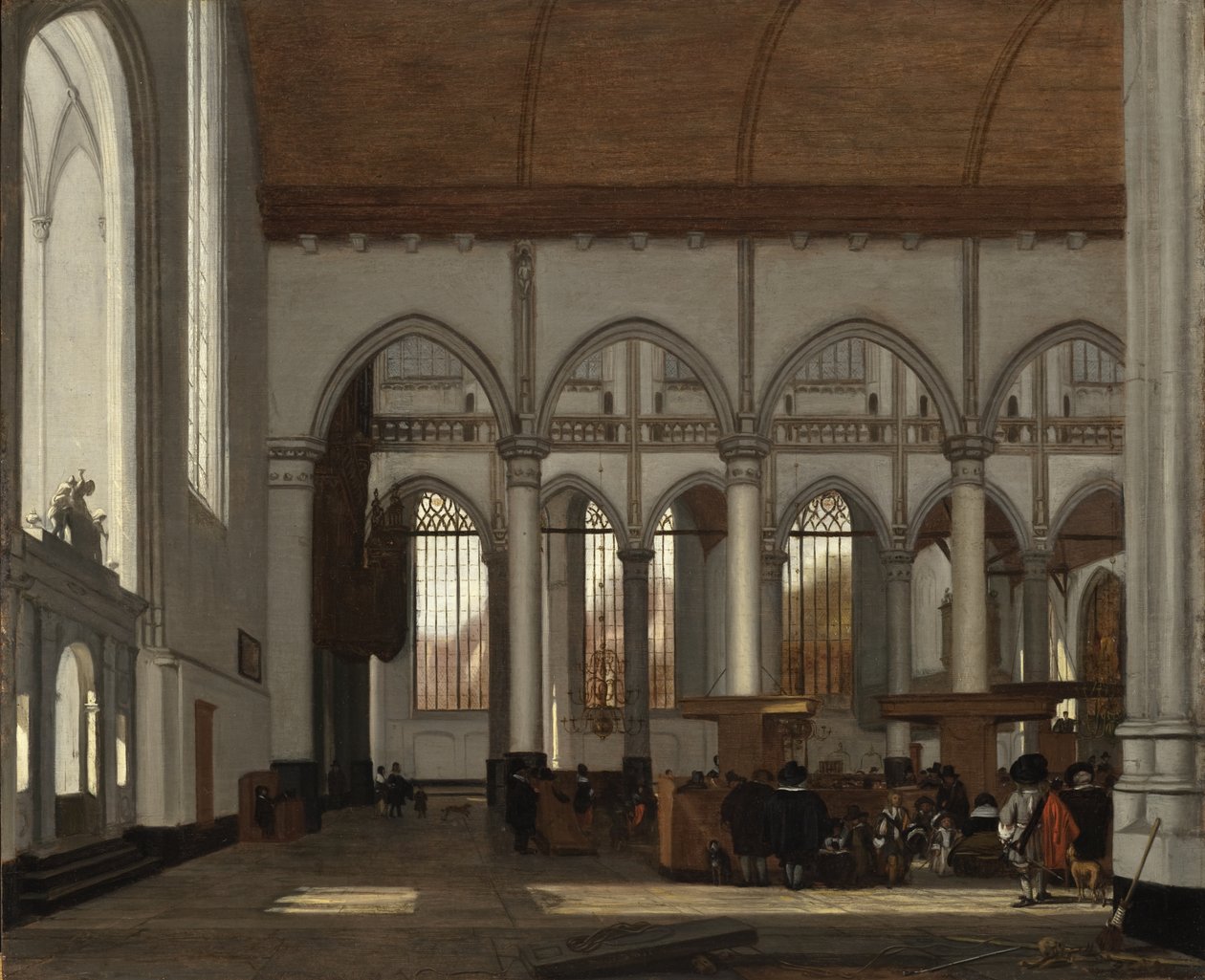 Interiér Oude Kerk v Amsterdamu od Emanuel de Witte