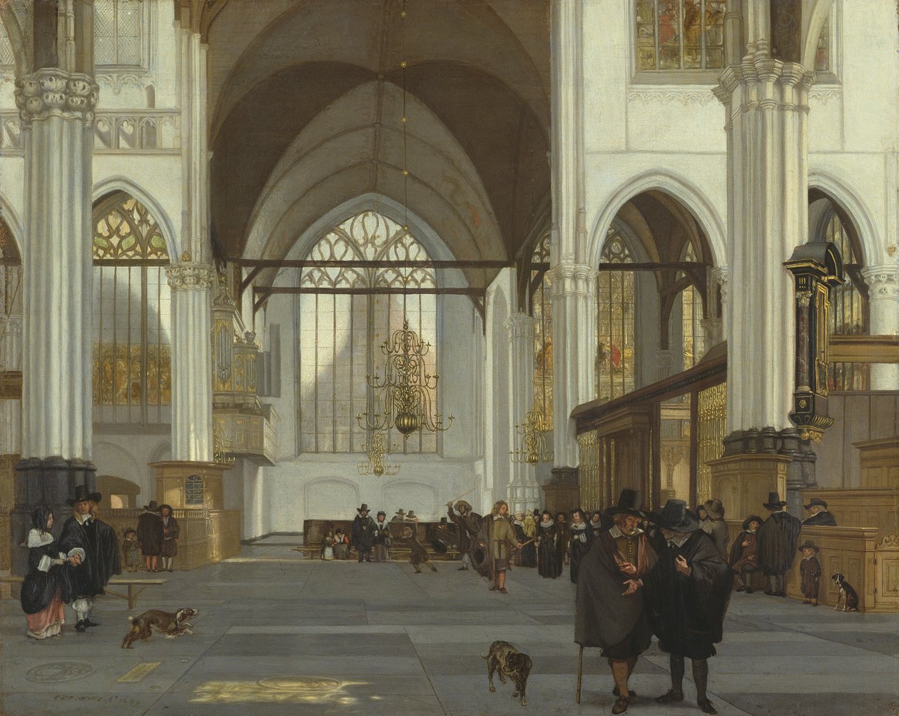 Interiér starého kostela, Amsterdam, 1659 od Emanuel de Witte