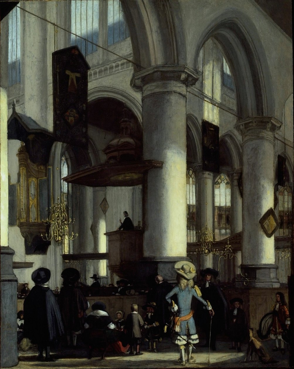 Interiér Oude Kerk, Delft od Emanuel de Witte