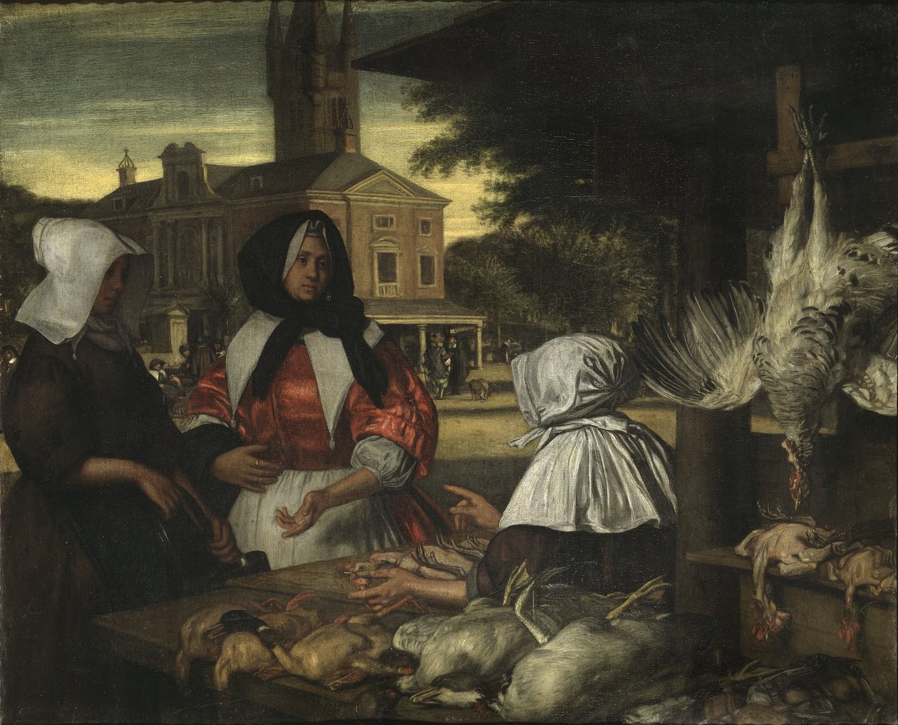 Ptačí trh, Amsterdam od Emanuel de Witte