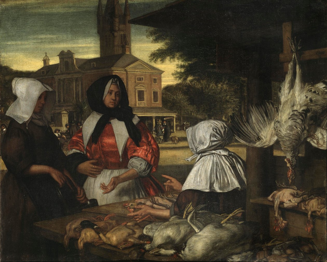 Ptačí trh, Amsterdam, asi 1660-70 od Emanuel de Witte