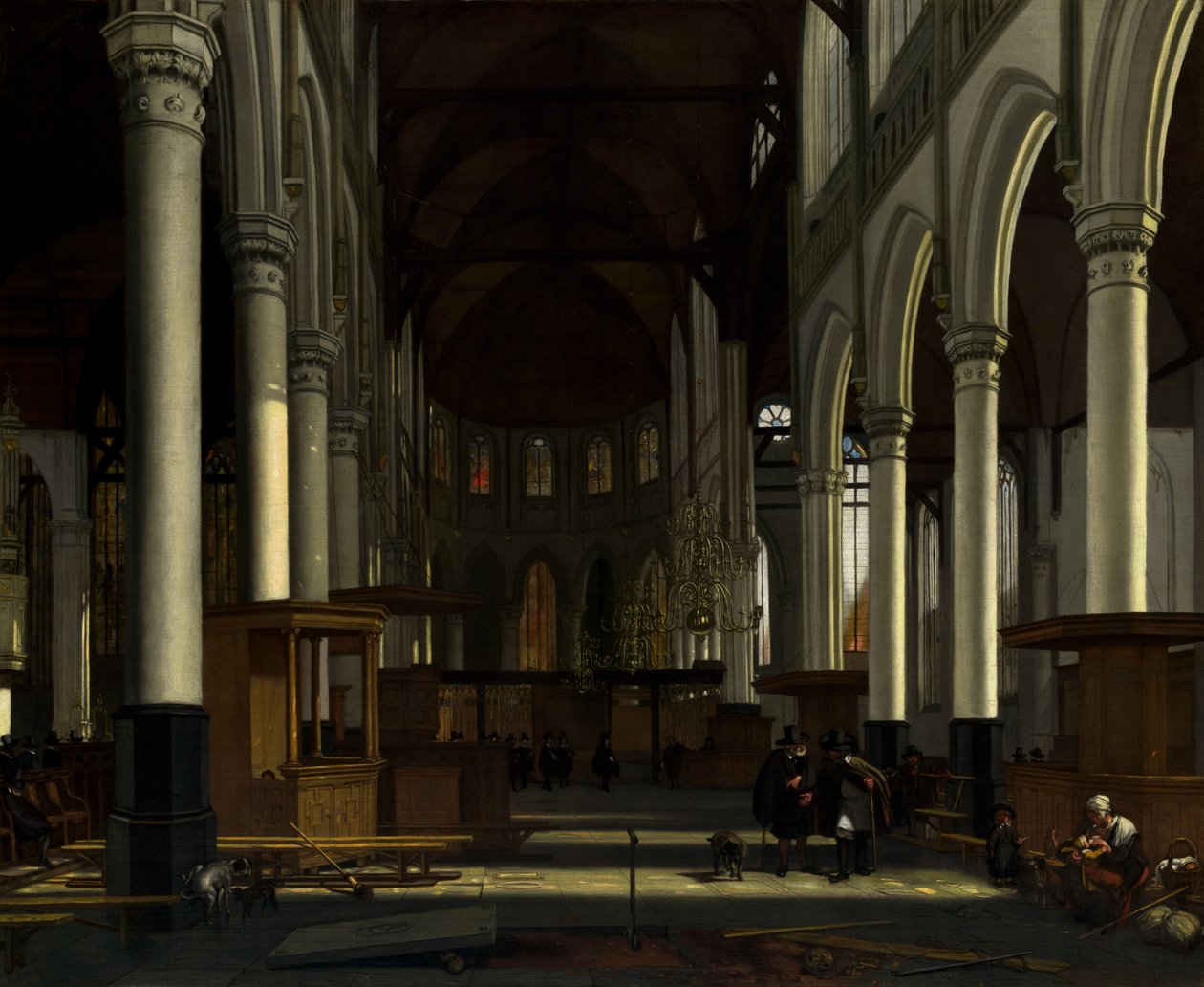 Interiér starého kostela, Amsterdam, c. 1660. od Emanuel de Witte