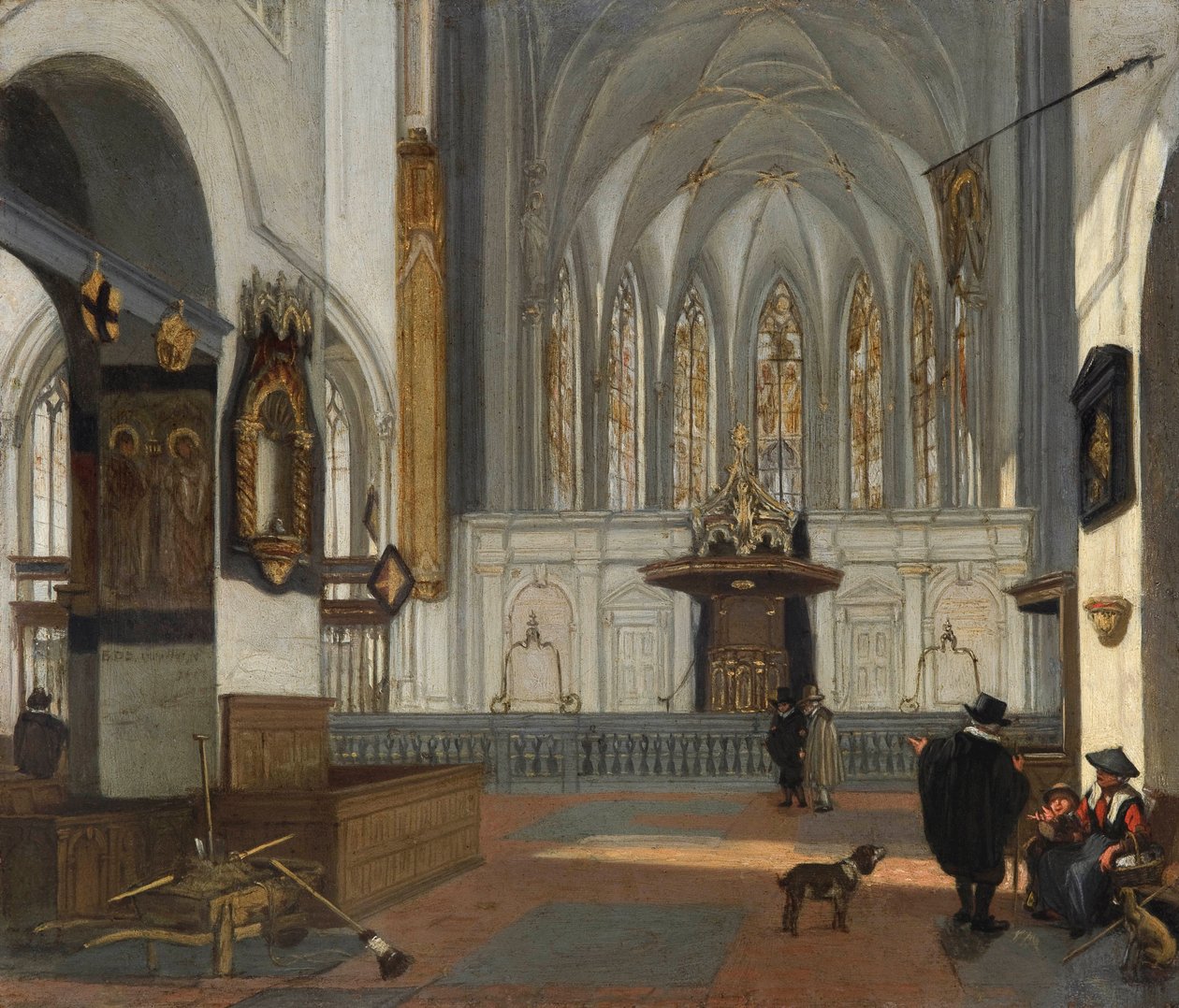 ""Pohled na sbor kostela sv. Jana v Utrechtu) Malba Emanuela De Witte (1616/17-1692) Kolem 1650 - Olej na mědi Velikost 22,6x26,1 cm Fondation Custodia od Emanuel de Witte