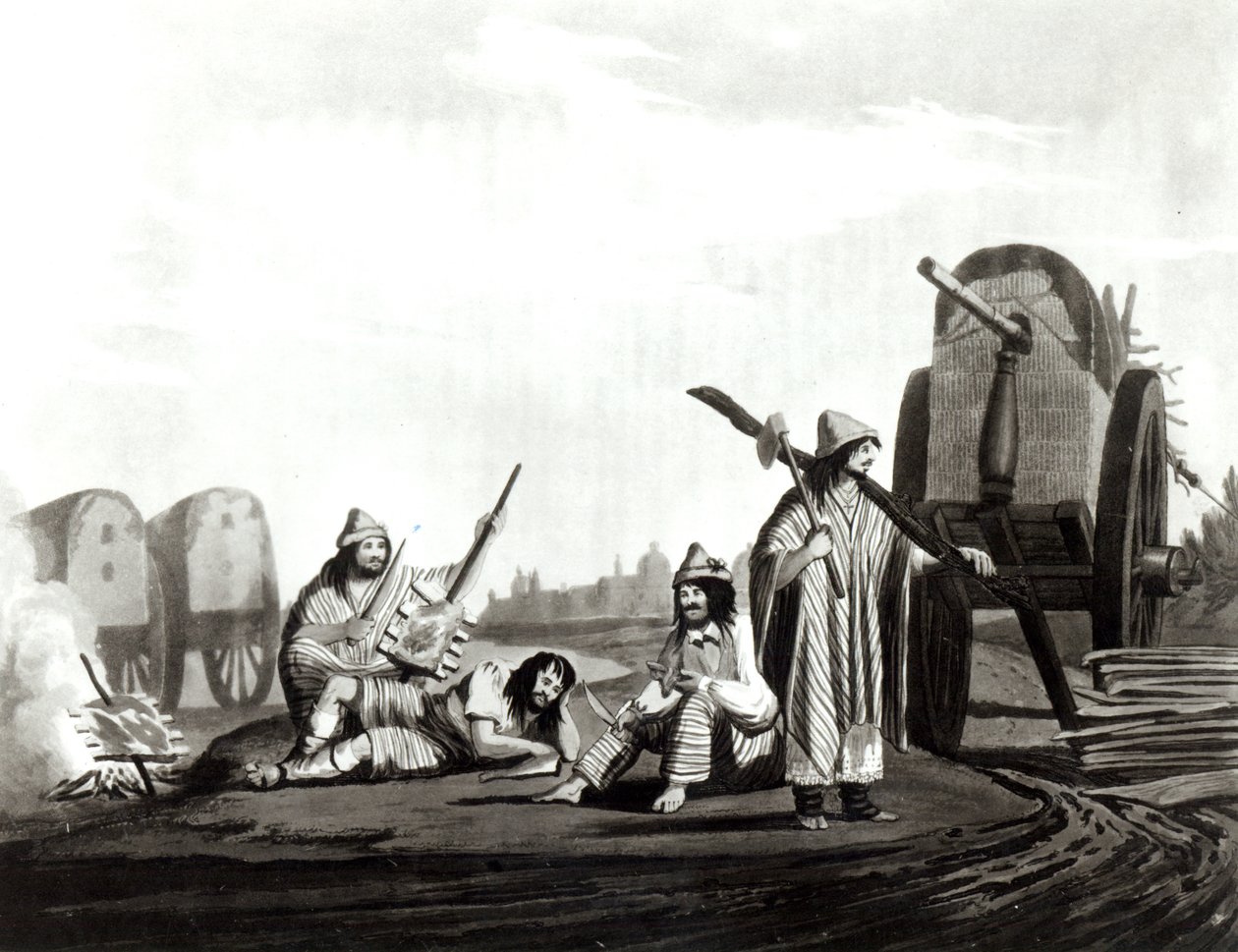 Gauchos (rustikální) z Tucumanu, 1820 od Emeric Essex Vidal